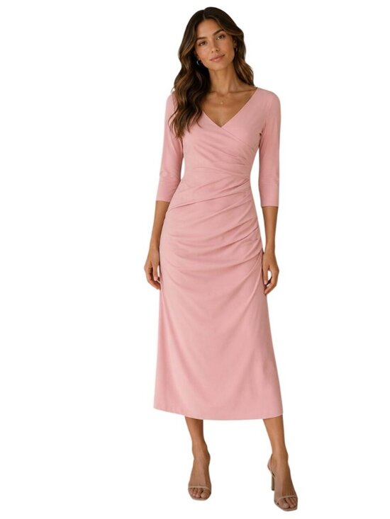 Chiara Boni Dresses & Skirts - Chiara Boni La Petite Robe Rosebud Pink Surplice Midi Dress NWT Size M